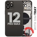 Back Housing W/ Charging Port Flex & Small Parts For iPhone 12 Pro Max (EU / Global Version) (Used OEM Pull: Grade C) (Graphite)