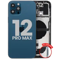 Back Housing W/ Charging Port Flex & Small Parts For iPhone 12 Pro Max (US Version) (Used OEM Pull: Grade A) (Pacific Blue)