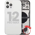 Back Housing W/ Charging Port Flex & Small Parts For iPhone 12 Pro Max (US Version) (Used OEM Pull: Grade A) (Silver)
