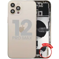 Back Housing W/ Charging Port Flex & Small Parts For iPhone 12 Pro Max (US Version) (Used OEM Pull: Grade B) (Gold)