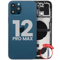 Back Housing W/ Charging Port Flex & Small Parts For iPhone 12 Pro Max (US Version) (Used OEM Pull: Grade B) (Pacific Blue)