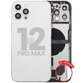 Back Housing W/ Charging Port Flex & Small Parts For iPhone 12 Pro Max (US Version) (Used OEM Pull: Grade B) (Silver)