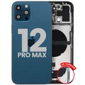 Back Housing W/ Charging Port Flex & Small Parts For iPhone 12 Pro Max (US Version) (Used OEM Pull: Grade C) (Pacific Blue)
