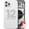 Back Housing W/ Charging Port Flex & Small Parts For iPhone 12 Pro Max (US Version) (Used OEM Pull: Grade C) (Silver)