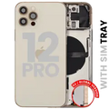 Back Housing W/ Small Parts For iPhone 12 Pro (EU / Global Version) (Used OEM Pull: Grade B) (Gold)