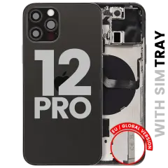 Back Housing W/ Small Parts For iPhone 12 Pro (EU / Global Version) (Used OEM Pull: Grade A) (Graphite)