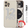 Back Housing W/ Small Parts For iPhone 12 Pro (EU / Global Version) (Used OEM Pull: Grade C) (Gold)