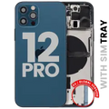 Back Housing W/ Small Parts For iPhone 12 Pro (EU / Global Version) (Used OEM Pull: Grade C) (Pacific Blue)