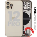 Back Housing W/ Charging Port Flex & Small Parts For iPhone 12 Pro (EU / Global Version) (Used OEM Pull: Grade A) (Gold)