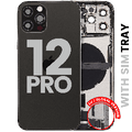 Back Housing W/ Charging Port Flex & Small Parts For iPhone 12 Pro (EU / Global Version) (Used OEM Pull: Grade B) (Graphite)