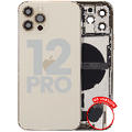 Back Housing W/ Charging Port Flex & Small Parts For iPhone 12 Pro (US Version) (Used OEM Pull: Grade A) (Gold)
