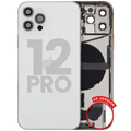 Back Housing W/ Charging Port Flex & Small Parts For iPhone 12 Pro (US Version) (Used OEM Pull: Grade A) (Silver)
