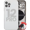Back Housing W/ Charging Port Flex & Small Parts For iPhone 12 Pro (US Version) (Used OEM Pull: Grade B) (Silver)