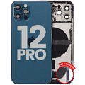 Back Housing W/ Charging Port Flex & Small Parts For iPhone 12 Pro (US Version) (Used OEM Pull: Grade C) (Pacific Blue)