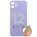 Back Glass With 3M Adhesive For iPhone 12 (No Logo / Large Camera Hole) (Purple)