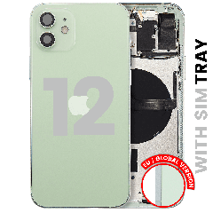Back Housing W/ Small Parts For iPhone 12 (EU / Global Version) (Used OEM Pull: Grade A) (Green)