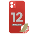 Back Glass With 3M Adhesive For iPhone 12 (No Logo / Large Camera Hole) (Red)