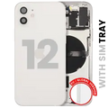 Back Housing W/ Small Parts For iPhone 12 (EU / Global Version) (Used OEM Pull: Grade A) (White)