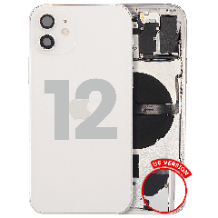 Back Housing W/ Small Parts For iPhone 12 (US Version) (Used OEM Pull: Grade C) (White)