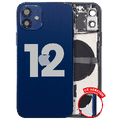 Back Housing W/ Small Parts For iPhone 12 (US Version) (Used OEM Pull: Grade C) (Blue)