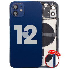 Back Housing W/ Small Parts For iPhone 12 (US Version) (Used OEM Pull: Grade C) (Blue)
