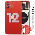 Back Housing W/ Small Parts For iPhone 12 (EU / Global Version) (Used OEM Pull: Grade C) (Red)