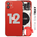 Back Housing W/ Small Parts For iPhone 12 (EU / Global Version) (Used OEM Pull: Grade B) (Red)