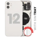 Back Housing W/ Small Parts For iPhone 12 (EU / Global Version) (Used OEM Pull: Grade B) (White)