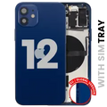 Back Housing W/ Small Parts For iPhone 12 (EU / Global Version) (Used OEM Pull: Grade C) (Blue)