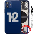 Back Housing W/ Charging Port Flex & Small Parts For iPhone 12 (EU / Global Version) (Used OEM Pull: Grade C) (Blue)