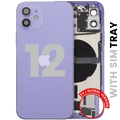Back Housing W/ Charging Port Flex & Small Parts For iPhone 12 (EU / Global Version) (Used OEM Pull: Grade C) (Purple)