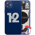Back Housing W/ Charging Port Flex & Small Parts For iPhone 12 (US Version) (Used OEM Pull: Grade B) (Blue)