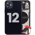 Back Housing W/ Charging Port Flex & Small Parts For iPhone 12 (US Version) (Used OEM Pull: Grade C) (Black)