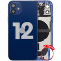 Back Housing W/ Charging Port Flex & Small Parts For iPhone 12 (US Version) (Used OEM Pull: Grade C) (Blue)