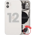 Back Housing W/ Charging Port Flex & Small Parts For iPhone 12 (US Version) (Used OEM Pull: Grade C) (White)