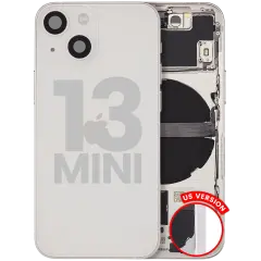 Back Housing W/ Small Parts For iPhone 13 Mini (US Version) (Used OEM Pull: Grade B) (Starlight)