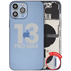 Back Housing W/ Small Parts For iPhone 13 Pro Max (US Version) (Used OEM Pull: Grade C) (Sierra Blue)