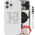 Back Housing W/ Small Parts For iPhone 13 Pro Max (EU / Global Version) (Used OEM Pull: Grade C) (Silver)