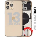 Back Housing W/ Small Parts For iPhone 13 Pro Max (EU / Global Version) (Used OEM Pull: Grade B) (Gold)