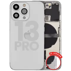 Back Housing W/ Small Parts For iPhone 13 Pro (US Version) (Used OEM Pull: Grade B) (Silver)