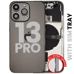 Back Housing W/ Small Parts For iPhone 13 Pro (EU / Global Version) (Used OEM Pull: Grade B) (Graphite)