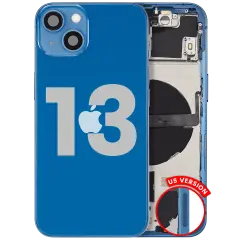 Back Housing W/ Small Parts For iPhone 13 (US Version) (Used OEM Pull: Grade B) (Blue)