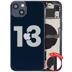 Back Housing W/ Small Parts For iPhone 13 (US Version) (Used OEM Pull: Grade C) (Midnight)