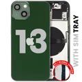 Back Housing W/ Small Parts For iPhone 13 (EU / Global Version) (Used OEM Pull: Grade C) (Green)