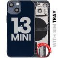 Back Housing W/ Charging Port Flex & Small Parts For iPhone 13 Mini (EU / Global Version) (Used OEM Pull: Grade C) (Midnight)