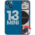 Back Housing W/ Charging Port Flex & Small Parts For iPhone 13 Mini (US Version) (Used OEM Pull: Grade B) (Blue)