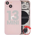 Back Housing W/ Charging Port Flex & Small Parts For iPhone 13 Mini (US Version) (Used OEM Pull: Grade B) (Pink)