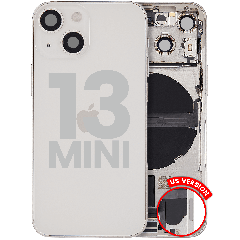 Back Housing W/ Charging Port Flex & Small Parts For iPhone 13 Mini (US Version) (Used OEM Pull: Grade B) (Starlight)