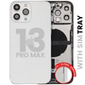 Back Housing W/ Charging Port Flex & Small Parts For iPhone 13 Pro Max (EU / Global Version) (Used OEM Pull: Grade A) (Silver)