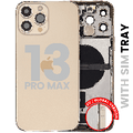 Back Housing W/ Charging Port Flex & Small Parts For iPhone 13 Pro Max (EU / Global Version) (Used OEM Pull: Grade B) (Gold)